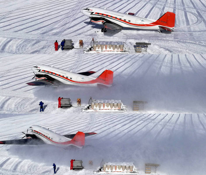 Il DC3 DVKB parte dalla base Concordia